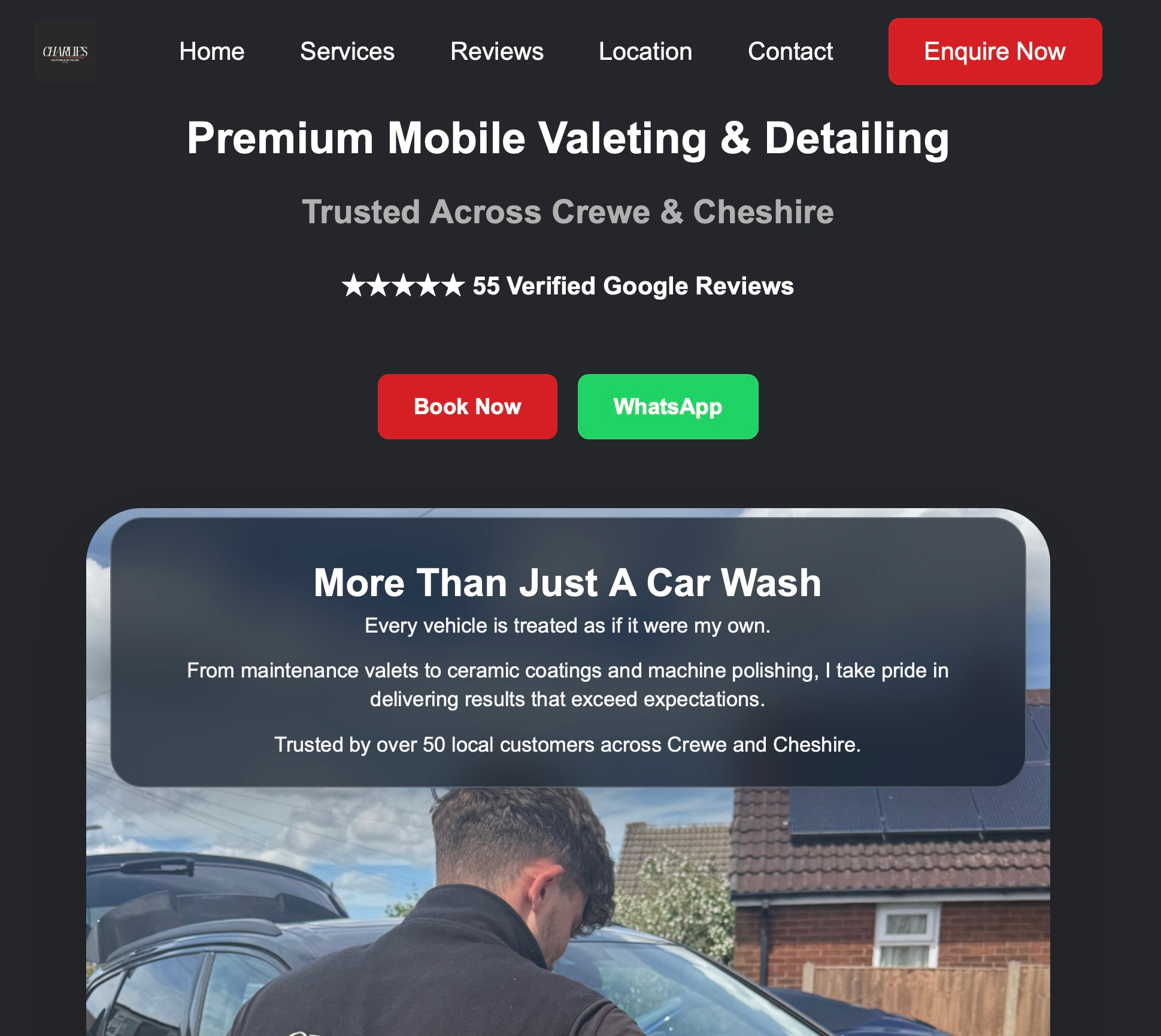 Charlie's Details Website Preview