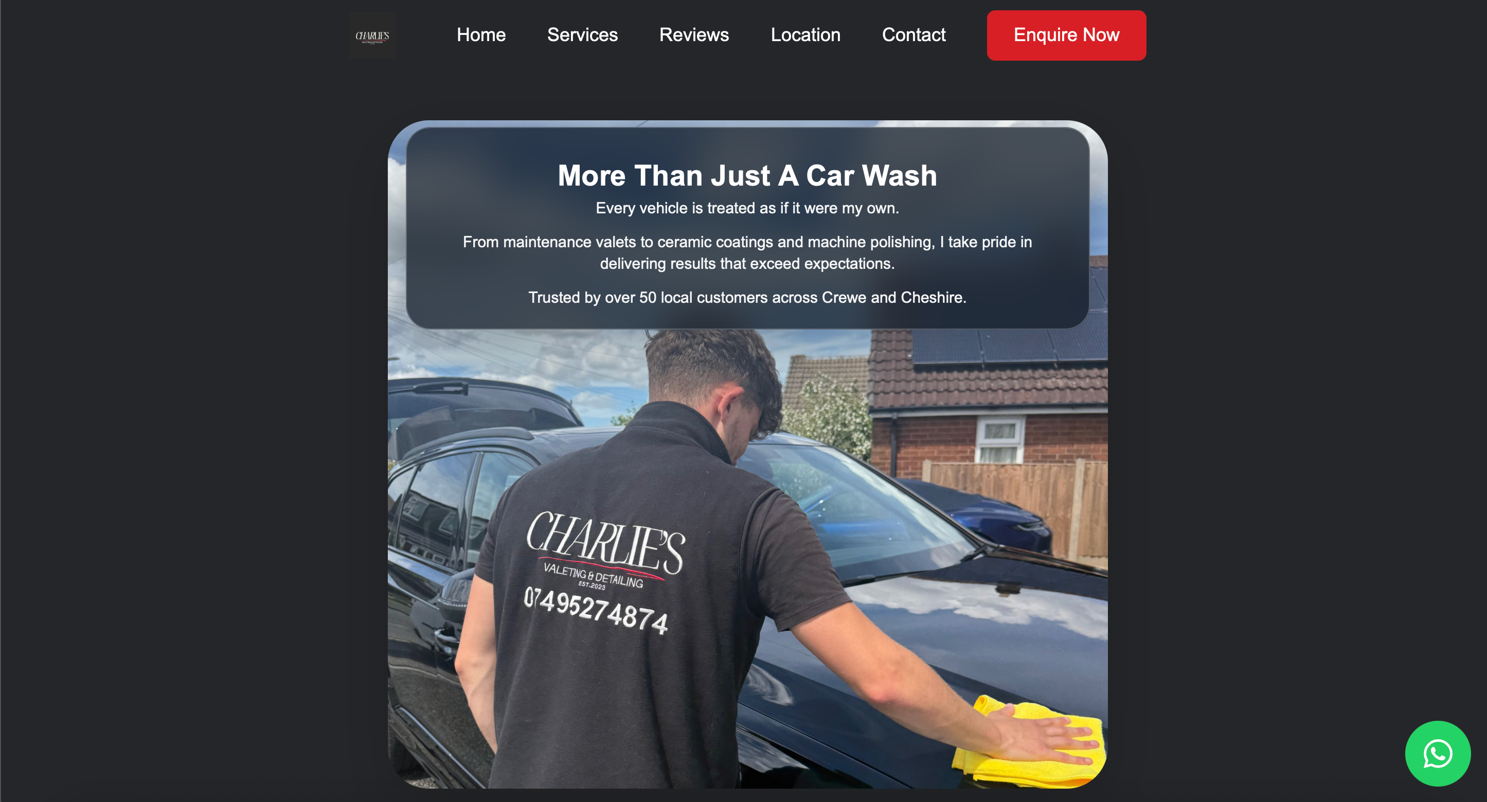 Charlie's Details homepage